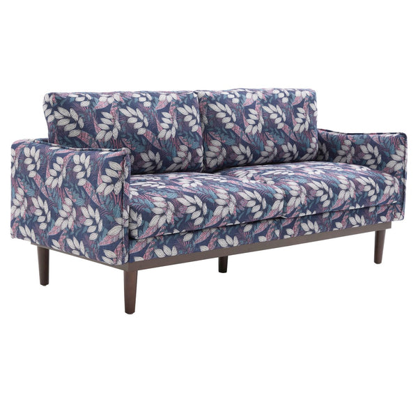 English Elm Modern Chenille Loveseat with Pocket Spring Cushions and Rubberwood Legs for Living Room Blue N763P347228C