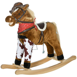 English Elm Qaba Plush Rocking Pony for Toddlers with Sound Effects and Padded Saddle Playroom Fun W2225P217695