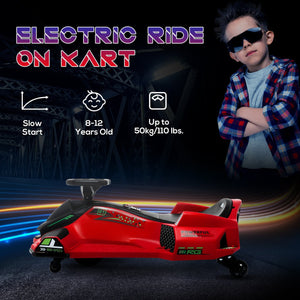English Elm Aosom Kids Battery Powered Drift Kart with Led Lights Music and Slow Start Feature W2225P217181