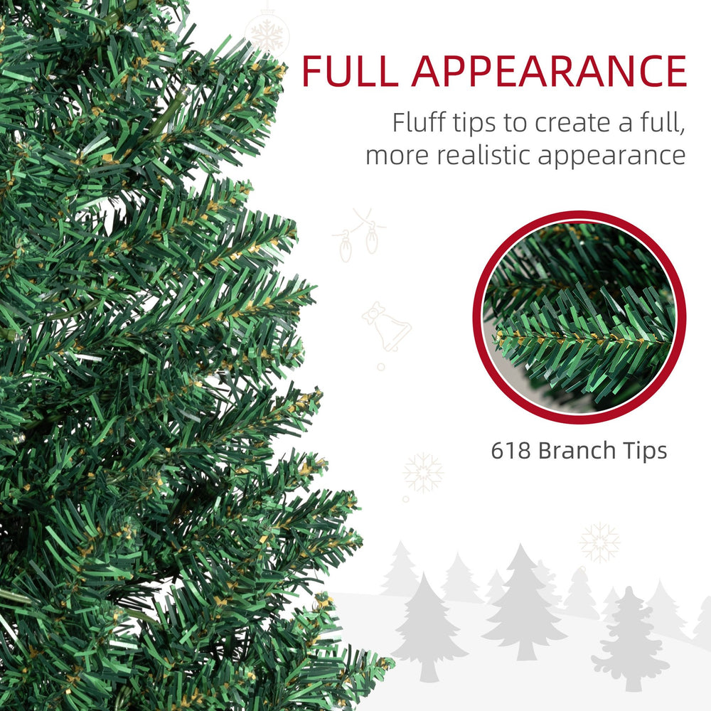 English Elm Homcom 8' Slim Pre-Lit Noble Fir Christmas Tree - 300 Warm White Leds, Realistic Foliage & Easy Setup W2225P249657