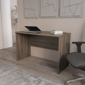 English Elm FM Rough Rock Minimalist Home Office Desk with Built-In Cable Management for Tidy, Functional Workspaces Dark Brown 53 L x 26 W x 4 H B128P283294