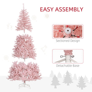 English Elm Homcom 7.5' Pink Prelit Douglas Fir Christmas Tree With 500 Warm White Leds & 1346 Tips For Holidays W2225P249692