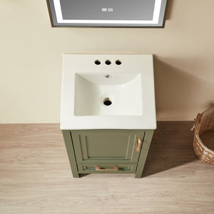 English Elm Fully Assembled 18'' Green Bathroom Vanity – Compact, Stylish, And Ready To Install With Hardware Options! W1826P343437