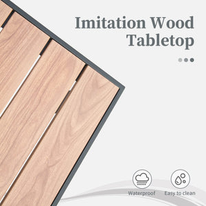 English Elm 4 Pieces Aluminum Outdoor Patio Furniture Set with 3-Seat Sofa, Table & Plush 7" Cushions, Red – Modern Durable Design for Garden Relaxation W1859S00089