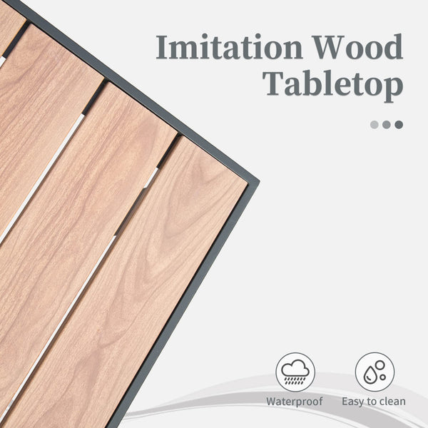 English Elm 4 Pieces Aluminum Outdoor Patio Furniture Set with 3-Seat Sofa, Table & Plush 7" Cushions, Red – Modern Durable Design for Garden Relaxation W1859S00089