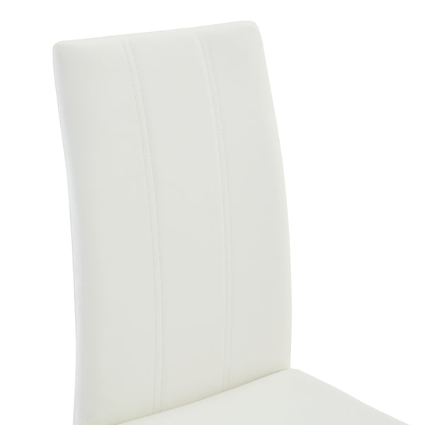 English Elm A Set of 2 Glam Faux Alligator Pvc Barstools with Crystal Buckle Detail White W1512P491855