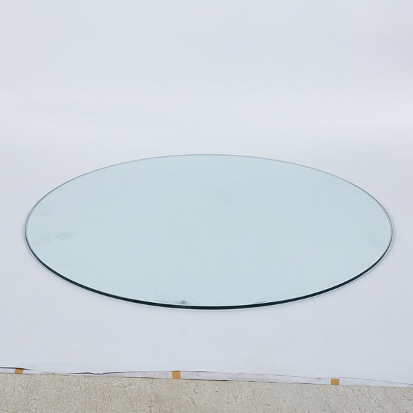 English Elm Tempered Glass Round Table Top 80cm Clear Surface for Coffee or Dining Bases W234P192017