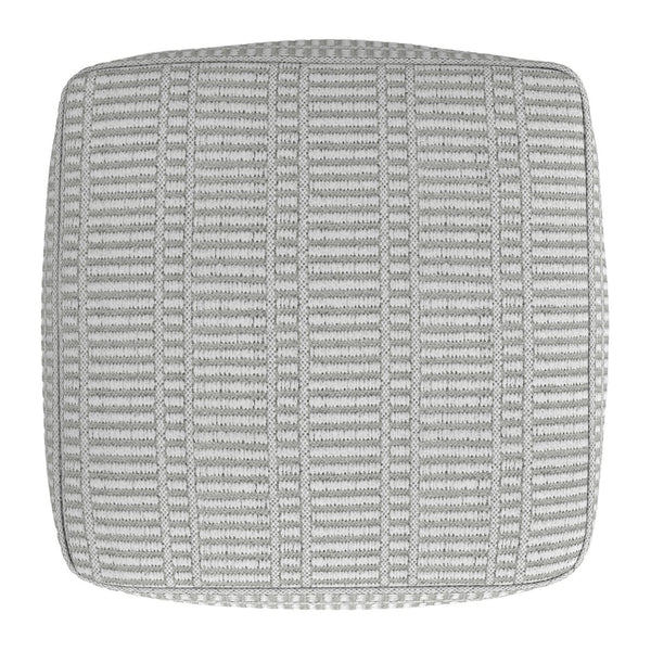 English Elm Safford Handwoven Geometric Square Pouf in Recycled Pet Yarn for Patio or Living Room B136P427591