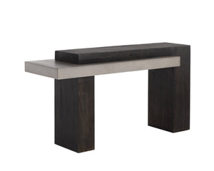 Sunpan Herriot Console Table – Stunning Contemporary Design with Unique Concrete Finish for Indoor & Outdoor Use Dark Brown / Grey
