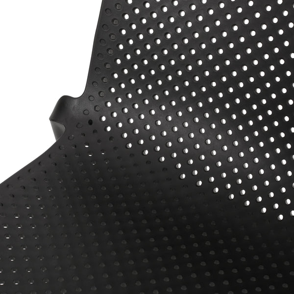 English Elm Christopher Knight Home® - IVY Outdoor Dining Chair with Weather-Resistant Polypropylene, Perforated Modern Design & Durable Frame Black 33.5 L x 23.5 W x 20.3 H 68520.00BLK