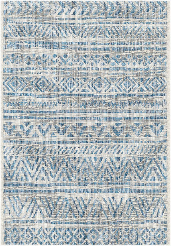 Livabliss Eagean Geometric Indoor Outdoor Polypropylene Area Rug Turkish Woven Living Room Light Blue, Blu 2' x 2'11" EAG2306-23