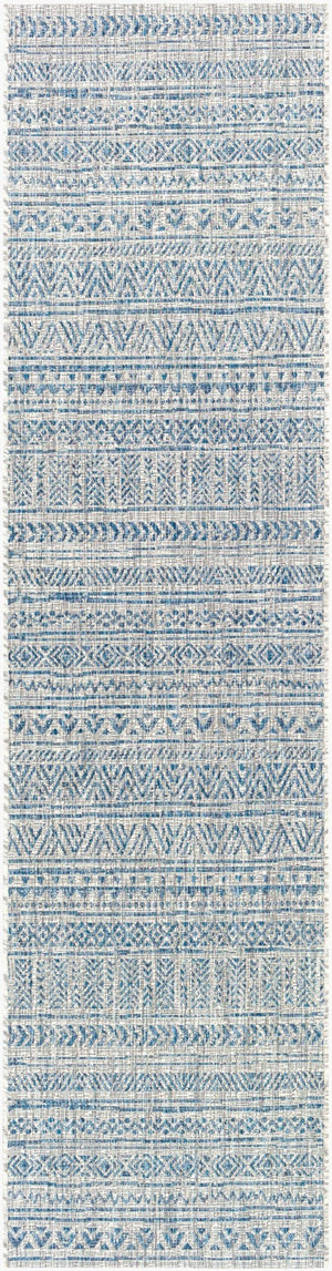 Livabliss Eagean Geometric Indoor Outdoor Polypropylene Area Rug Turkish Woven Living Room Light Blue, Blu 2'7" x 12' EAG2306-2712