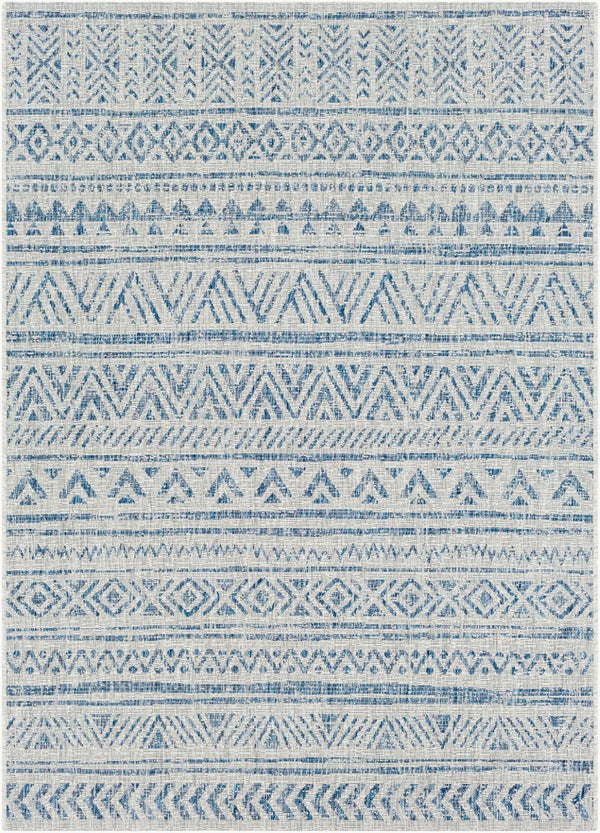 Livabliss Eagean Geometric Indoor Outdoor Polypropylene Area Rug Turkish Woven Living Room Light Blue, Blu 5'3" x 7'7" EAG2306-5376
