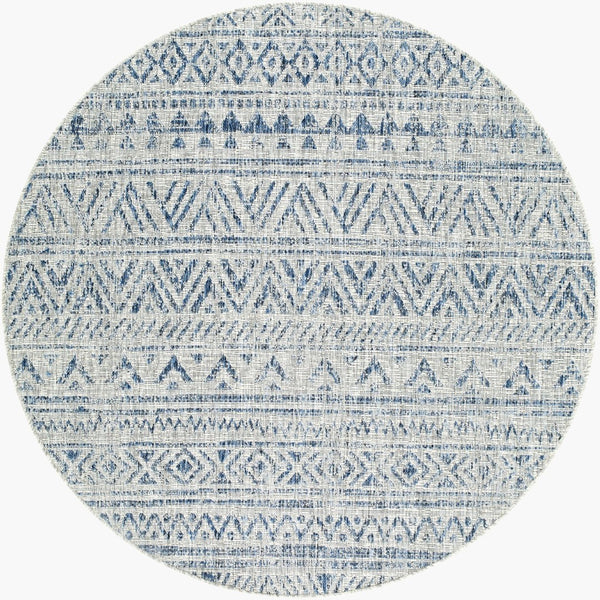 Livabliss Eagean Geometric Indoor Outdoor Polypropylene Area Rug Turkish Woven Living Room Light Blue, Blu 5'3" x 5'3" EAG2306-53RD
