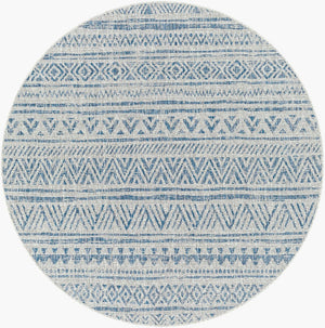 Livabliss Eagean Geometric Indoor Outdoor Polypropylene Area Rug Turkish Woven Living Room Light Blue, Blu 6'7" x 6'7" Round EAG2306-67RD