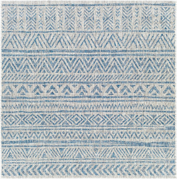 Livabliss Eagean Geometric Indoor Outdoor Polypropylene Area Rug Turkish Woven Living Room Light Blue, Blu 6'7" x 6'7" Square EAG2306-67SQ