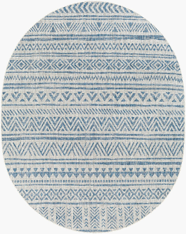 Livabliss Eagean Geometric Indoor Outdoor Polypropylene Area Rug Turkish Woven Living Room Light Blue, Blu 7'10" x 10' EAG2306-71010OV