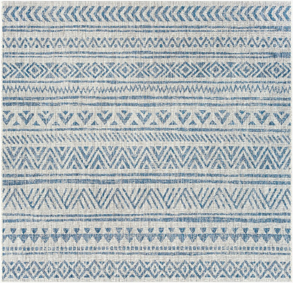 Livabliss Eagean Geometric Indoor Outdoor Polypropylene Area Rug Turkish Woven Living Room Light Blue, Blu 7'10" x 7'10" Square EAG2306-710SQ