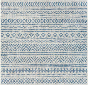 Livabliss Eagean Geometric Indoor Outdoor Polypropylene Area Rug Turkish Woven Living Room Light Blue, Blu 7'10" x 7'10" Square EAG2306-710SQ