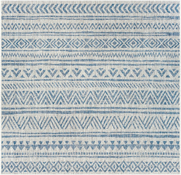 Livabliss Eagean Geometric Indoor Outdoor Polypropylene Area Rug Turkish Woven Living Room Light Blue, Blu 7'10" x 7'10" Square EAG2306-710SQ