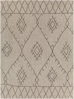 Livabliss Eagean Flatweave Polypropylene Area Rug Bohemian Global Pattern for Indoor Outdoor Spaces Taupe, Charcoal 7'10" x 10'2" EAG2328-710103