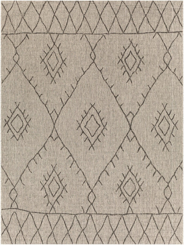 Livabliss Eagean Flatweave Polypropylene Area Rug Bohemian Global Pattern for Indoor Outdoor Spaces Taupe, Charcoal 7'10" x 10'2" EAG2328-710103
