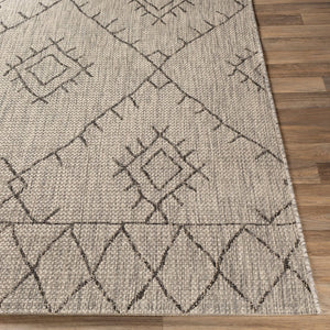 Livabliss Eagean Flatweave Polypropylene Area Rug Bohemian Global Pattern for Indoor Outdoor Spaces Taupe, Charcoal 7'10" x 10'2" EAG2328-710103