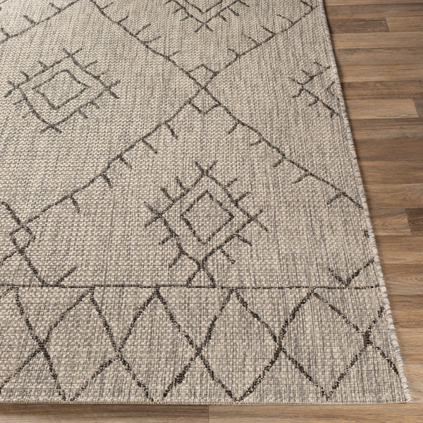 Livabliss Eagean Flatweave Polypropylene Area Rug Bohemian Global Pattern for Indoor Outdoor Spaces Taupe, Charcoal 7'10" x 10'2" EAG2328-710103