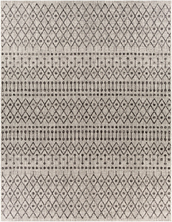 Livabliss Eagean Moroccan Geometric Polypropylene Indoor Outdoor Rug for Large Living Spaces Black, Charcoal 7'10" x 10'2" EAG2334-710103