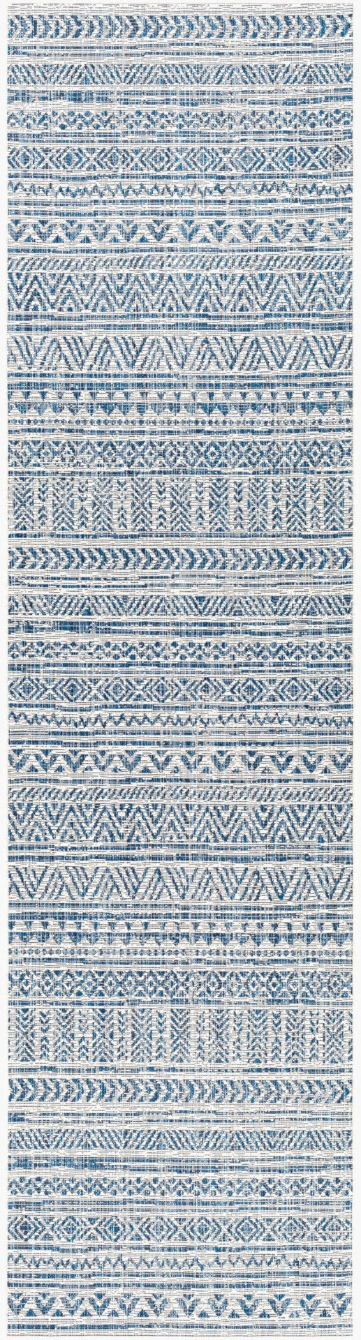 Livabliss Eagean Geometric Polypropylene Area Rug Turkish Woven for Large Living Spaces Blue, Navy 2'7" x 10' EAG2335-2710