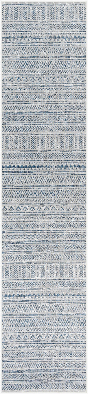 Livabliss Eagean Geometric Polypropylene Area Rug Turkish Woven for Large Living Spaces Blue, Navy 2'7" x 12' EAG2335-2712