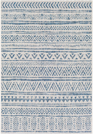 Livabliss Eagean Geometric Polypropylene Area Rug Turkish Woven for Large Living Spaces Blue, Navy 6'7" x 9' EAG2335-679