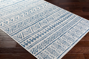 Livabliss Eagean Geometric Polypropylene Area Rug Turkish Woven for Large Living Spaces Blue, Navy 6'7" x 6'7" Square EAG2335-67SQ