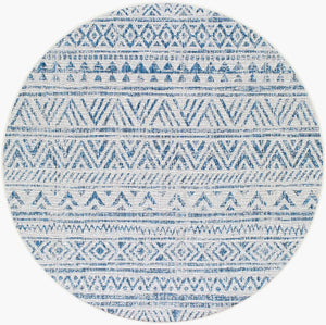 Livabliss Eagean Geometric Polypropylene Area Rug Turkish Woven for Large Living Spaces Blue, Navy 5'3" x 5'3" EAG2335-53RD