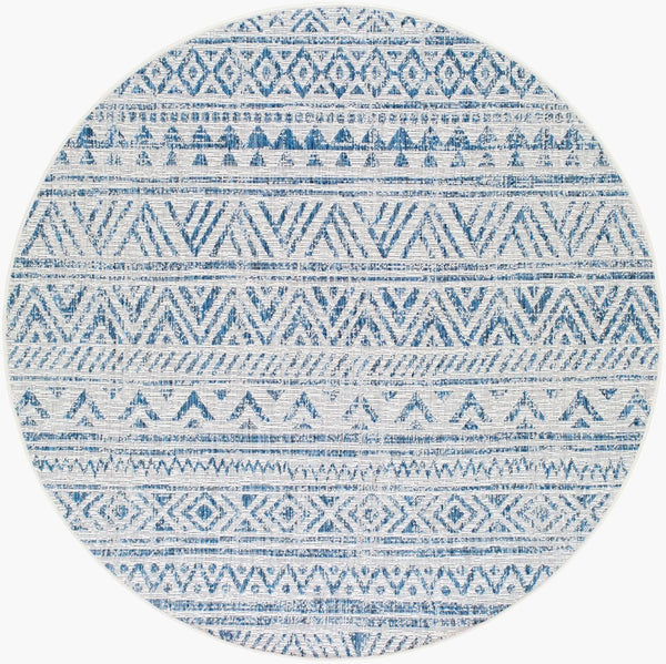 Livabliss Eagean Geometric Polypropylene Area Rug Turkish Woven for Large Living Spaces Blue, Navy 5'3" x 5'3" EAG2335-53RD