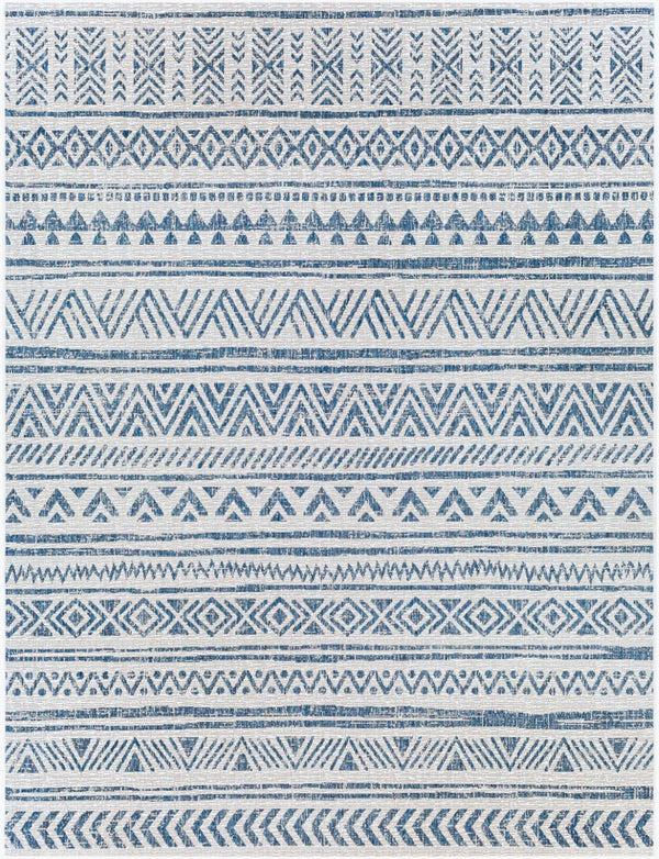 Livabliss Eagean Geometric Polypropylene Area Rug Turkish Woven for Large Living Spaces Blue, Navy 7'10" x 10'2" EAG2335-710103