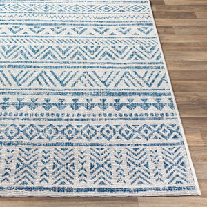 Livabliss Eagean Geometric Polypropylene Area Rug Turkish Woven for Large Living Spaces Blue, Navy 6'7" x 6'7" Square EAG2335-67SQ