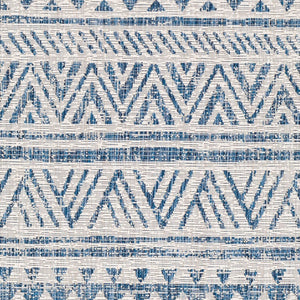 Livabliss Eagean Geometric Polypropylene Area Rug Turkish Woven for Large Living Spaces Blue, Navy 6'7" x 6'7" Square EAG2335-67SQ