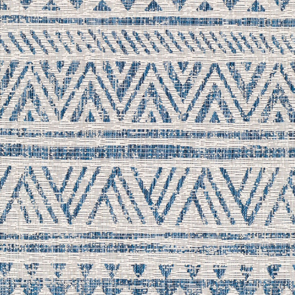 Livabliss Eagean Geometric Polypropylene Area Rug Turkish Woven for Large Living Spaces Blue, Navy 6'7" x 6'7" Square EAG2335-67SQ