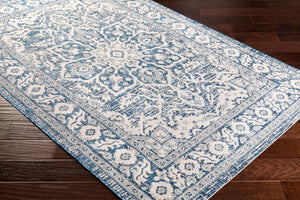 Livabliss Eagean Outdoor Flatweave Polypropylene Rug Traditional Patio Deck Hose Clean Navy, Light Blu 5'3" x 7'7" EAG2336-5376