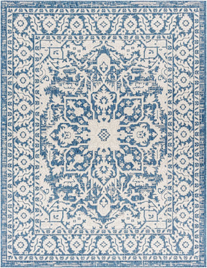 Livabliss Eagean Outdoor Flatweave Polypropylene Rug Traditional Patio Deck Hose Clean Navy, Light Blu 7'10" x 10'2" EAG2336-710103