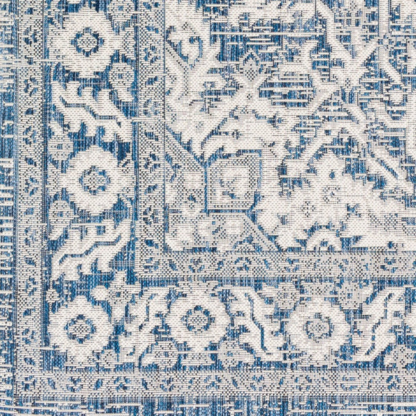 Livabliss Eagean Outdoor Flatweave Polypropylene Rug Traditional Patio Deck Hose Clean Navy, Light Blu 5'3" x 7'7" EAG2336-5376