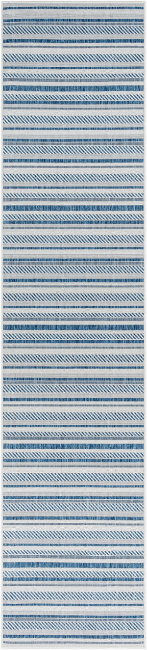 Livabliss Eagean Bohemian Geometric Flatweave Polypropylene Rug for Living Rooms and Patios Navy, Light Blu 2'7" x 12' EAG2337-2712