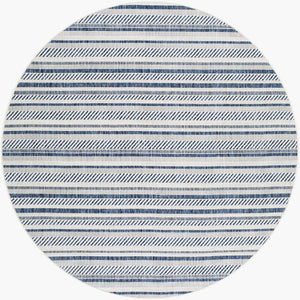 Livabliss Eagean Bohemian Geometric Flatweave Polypropylene Rug for Living Rooms and Patios Navy, Light Blu 5'3" x 5'3" EAG2337-53RD