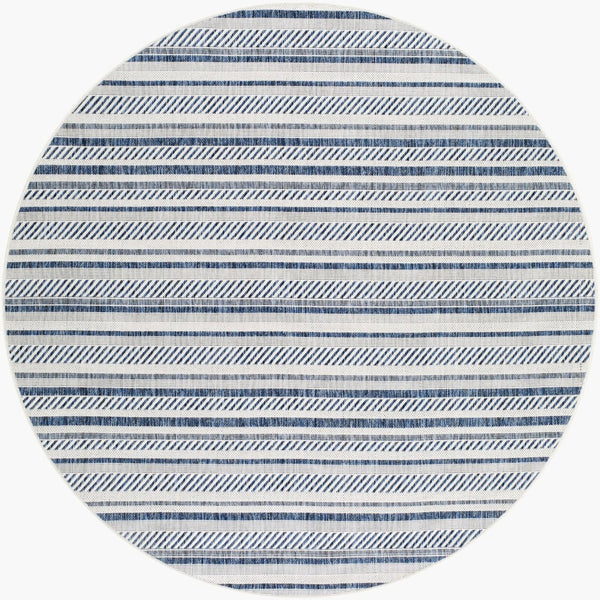 Livabliss Eagean Bohemian Geometric Flatweave Polypropylene Rug for Living Rooms and Patios Navy, Light Blu 5'3" x 5'3" EAG2337-53RD