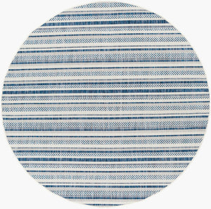 Livabliss Eagean Bohemian Geometric Flatweave Polypropylene Rug for Living Rooms and Patios Navy, Light Blu 6'7" x 6'7" Round EAG2337-67RD