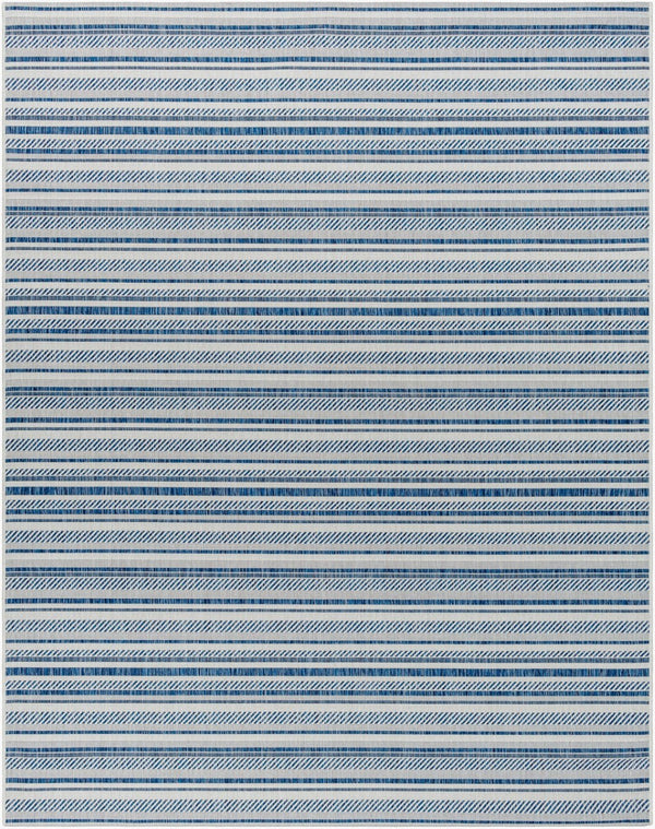 Livabliss Eagean Bohemian Geometric Flatweave Polypropylene Rug for Living Rooms and Patios Navy, Light Blu 7'10" x 10'2" EAG2337-710103