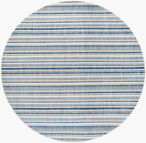 Livabliss Eagean Bohemian Geometric Flatweave Polypropylene Rug for Living Rooms and Patios Navy, Light Blu 7'10" x 7'10" Round EAG2337-710RD