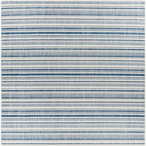 Livabliss Eagean Bohemian Geometric Flatweave Polypropylene Rug for Living Rooms and Patios Navy, Light Blu 7'10" x 7'10" Square EAG2337-710SQ