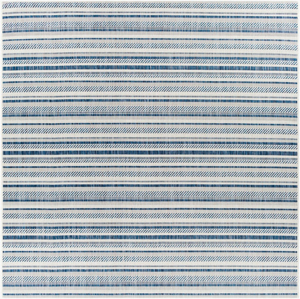 Livabliss Eagean Bohemian Geometric Flatweave Polypropylene Rug for Living Rooms and Patios Navy, Light Blu 7'10" x 7'10" Square EAG2337-710SQ